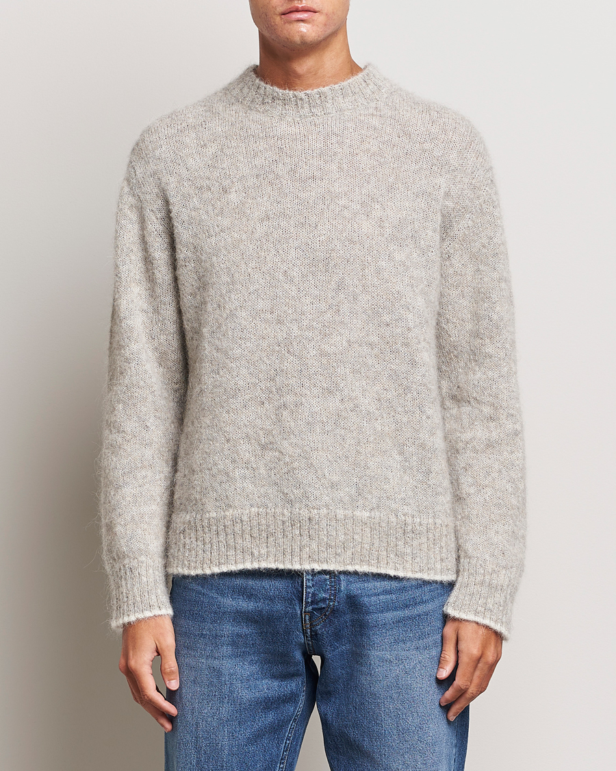 Herr | Tröjor | NN07 | Jack Wool Crew Neck Sweater Light Grey Melange