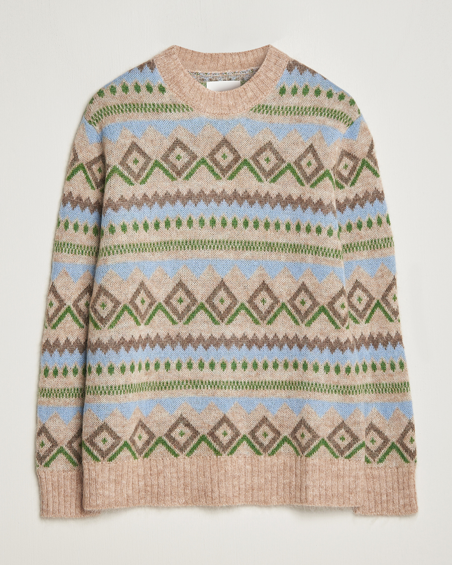 Herr | Tröjor | NN07 | Morgan Wool Fairisle Sweater Nature Melange