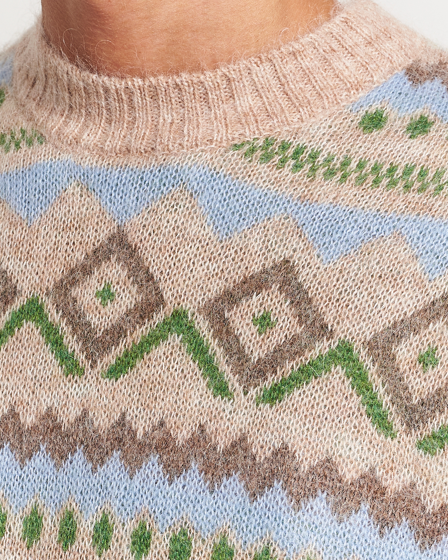Herr | Tröjor | NN07 | Morgan Wool Fairisle Sweater Nature Melange