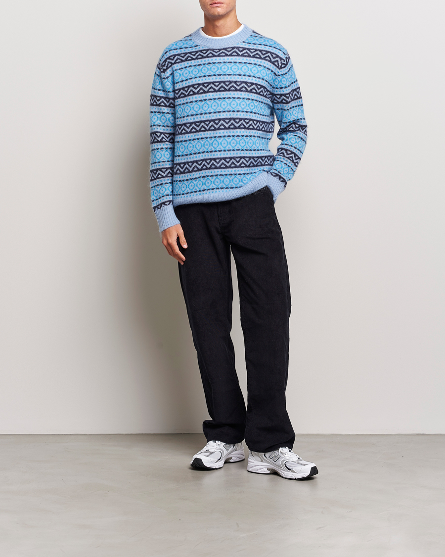 Herr | Tröjor | NN07 | Grant Wool Fairisle Sweater Light Blue