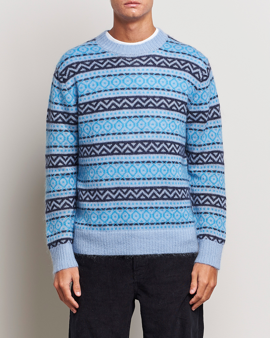 Herr | Tröjor | NN07 | Grant Wool Fairisle Sweater Light Blue