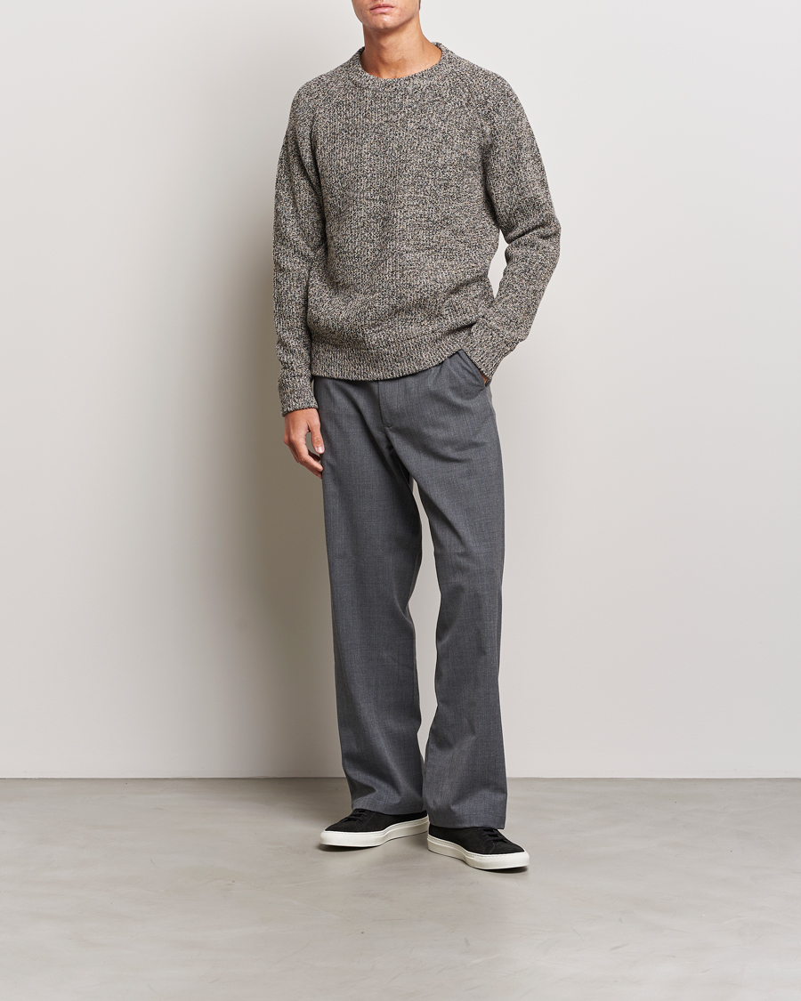 Herr | Tröjor | NN07 | Jacobo Heavy Knitted Sweater Khaki Melange