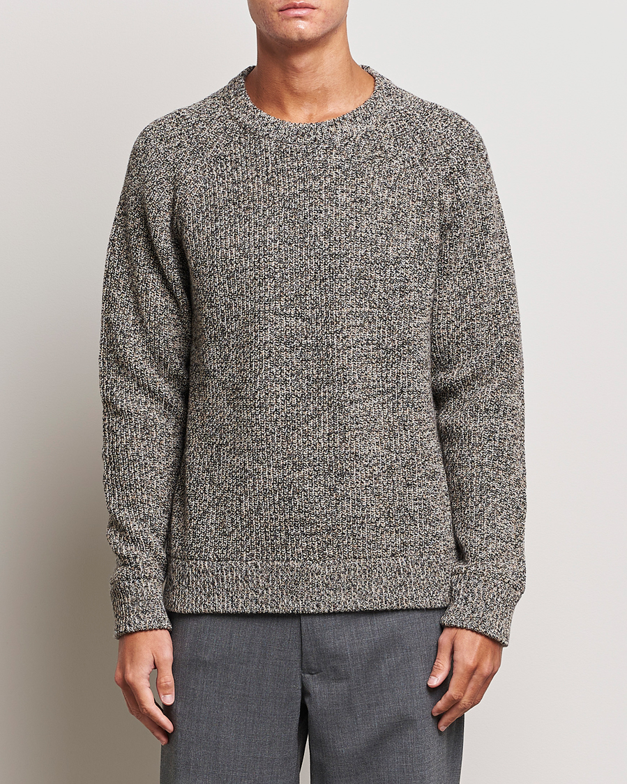 Herr | Tröjor | NN07 | Jacobo Heavy Knitted Sweater Khaki Melange