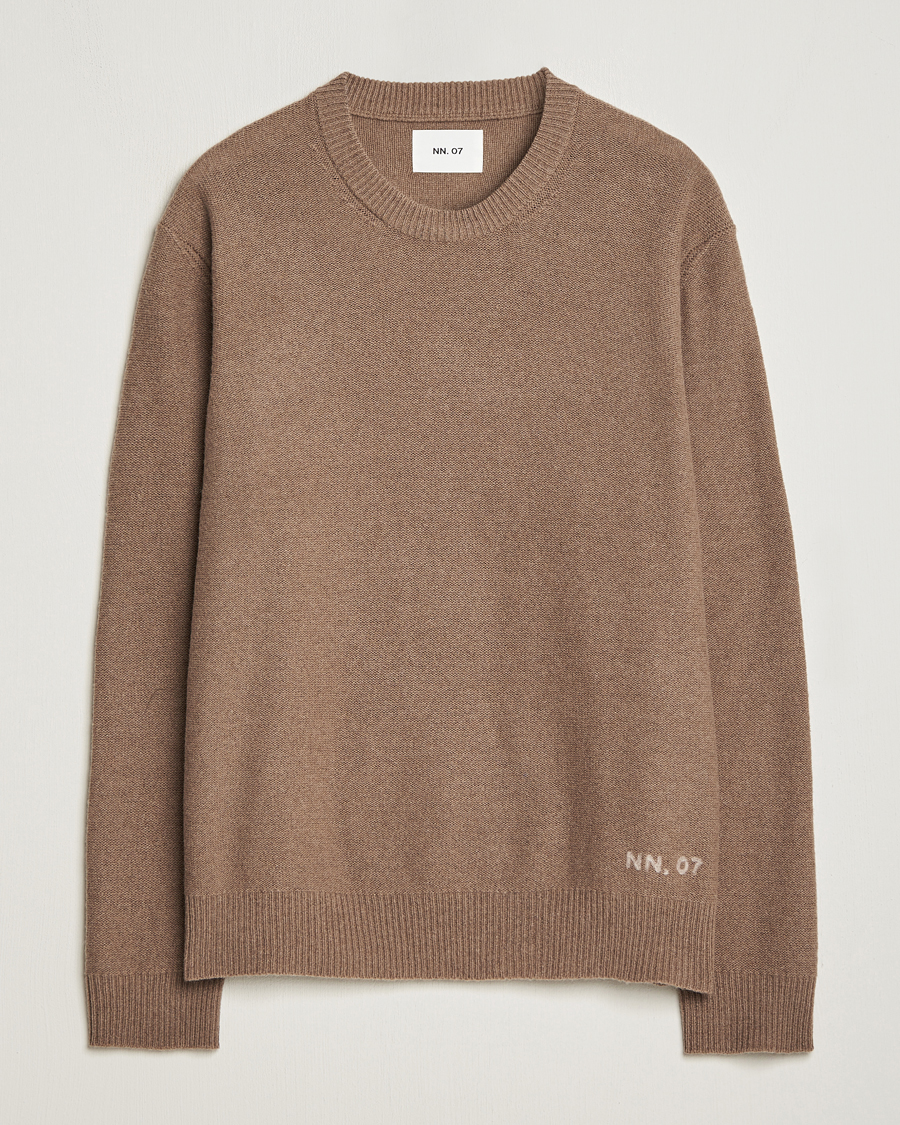Herr | Tröjor | NN07 | Nigel Lambswool Crew Neck Pullover Shitake