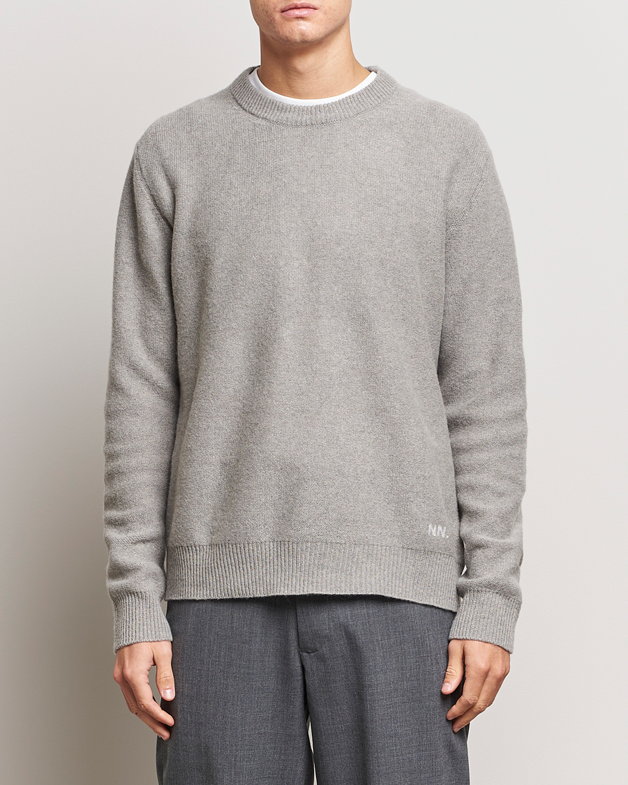 Herr |  | NN07 | Nigel Lambswool Crew Neck Pullover Light Grey Melange