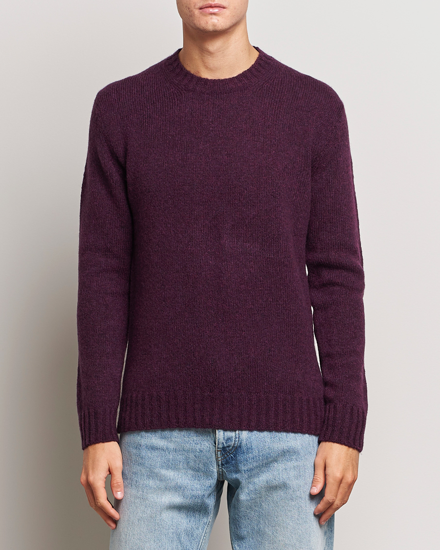 Herr | Tröjor | NN07 | Lee Brushed Wool Crew Neck Plum