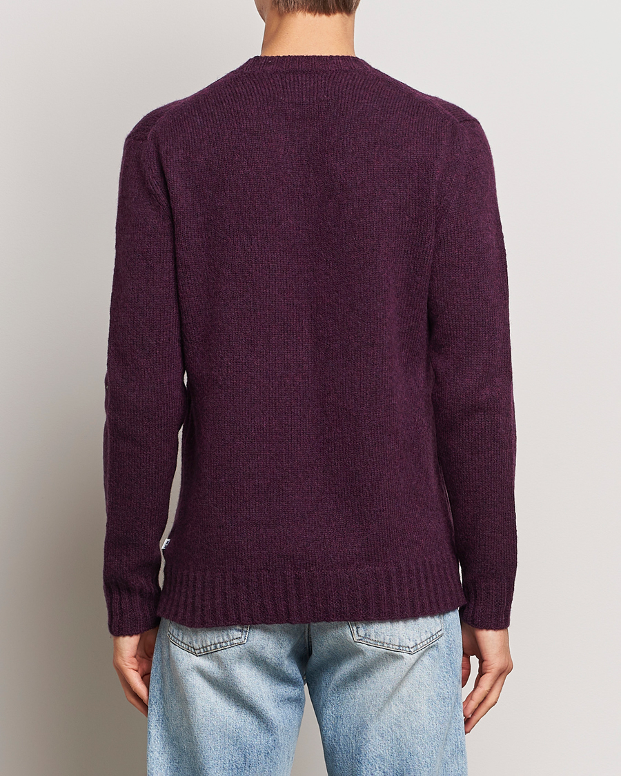 Herr | Tröjor | NN07 | Lee Brushed Wool Crew Neck Plum