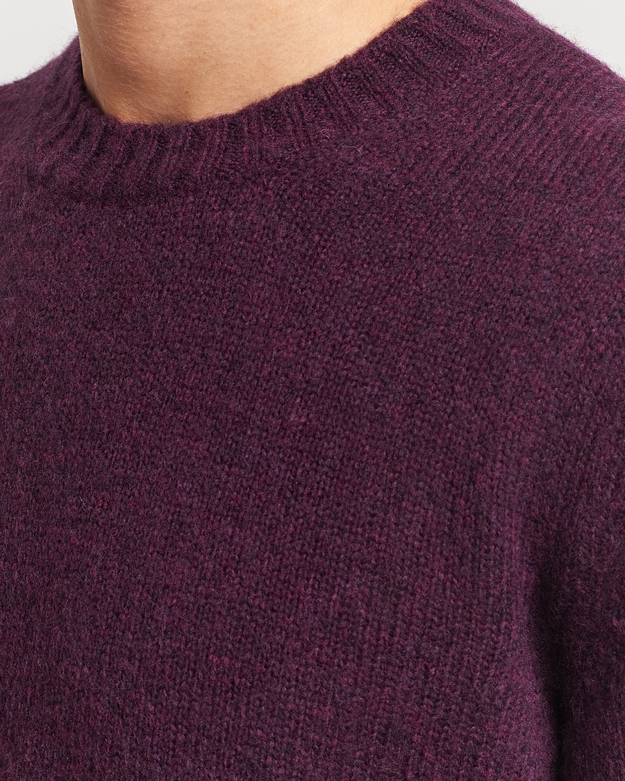 Herr | Tröjor | NN07 | Lee Brushed Wool Crew Neck Plum
