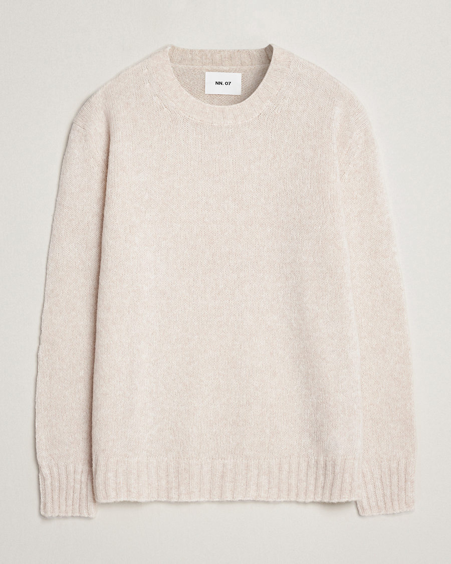 Herr | Tröjor | NN07 | Lee Brushed Wool Crew Neck Oat