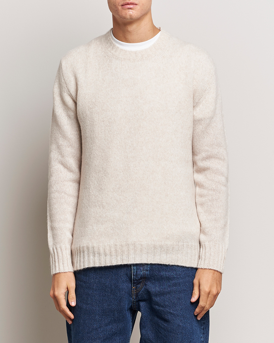 Herr | Tröjor | NN07 | Lee Brushed Wool Crew Neck Oat