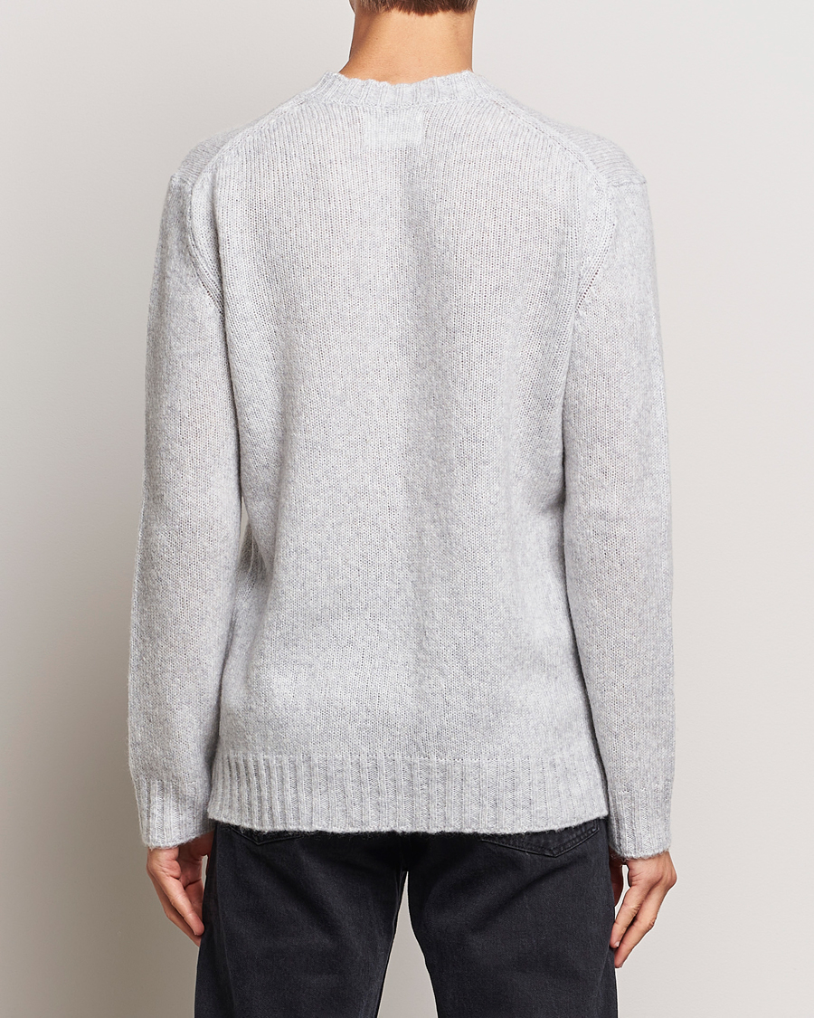 Herr | Tröjor | NN07 | Lee Brushed Wool Crew Neck Light Grey Melange