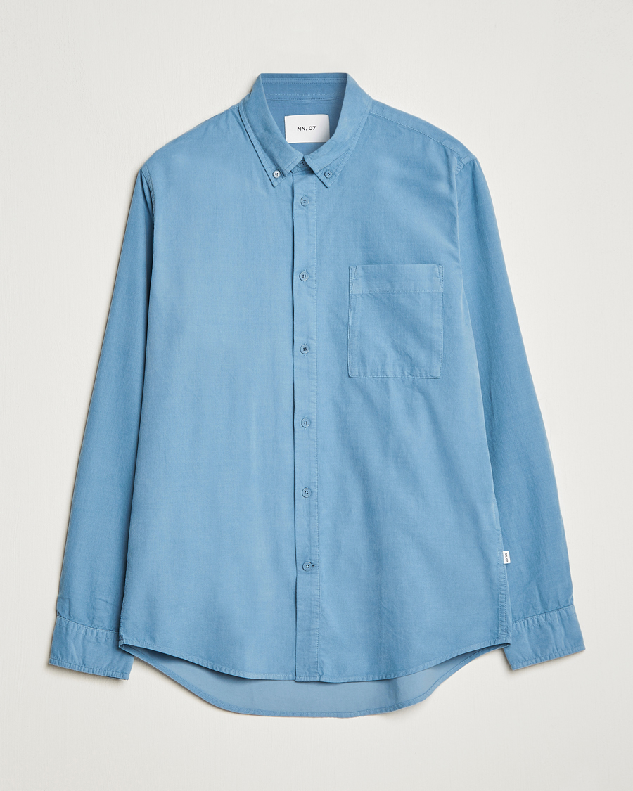 Herr | Skjortor | NN07 | Arne Baby Cord Shirt Dust Blue