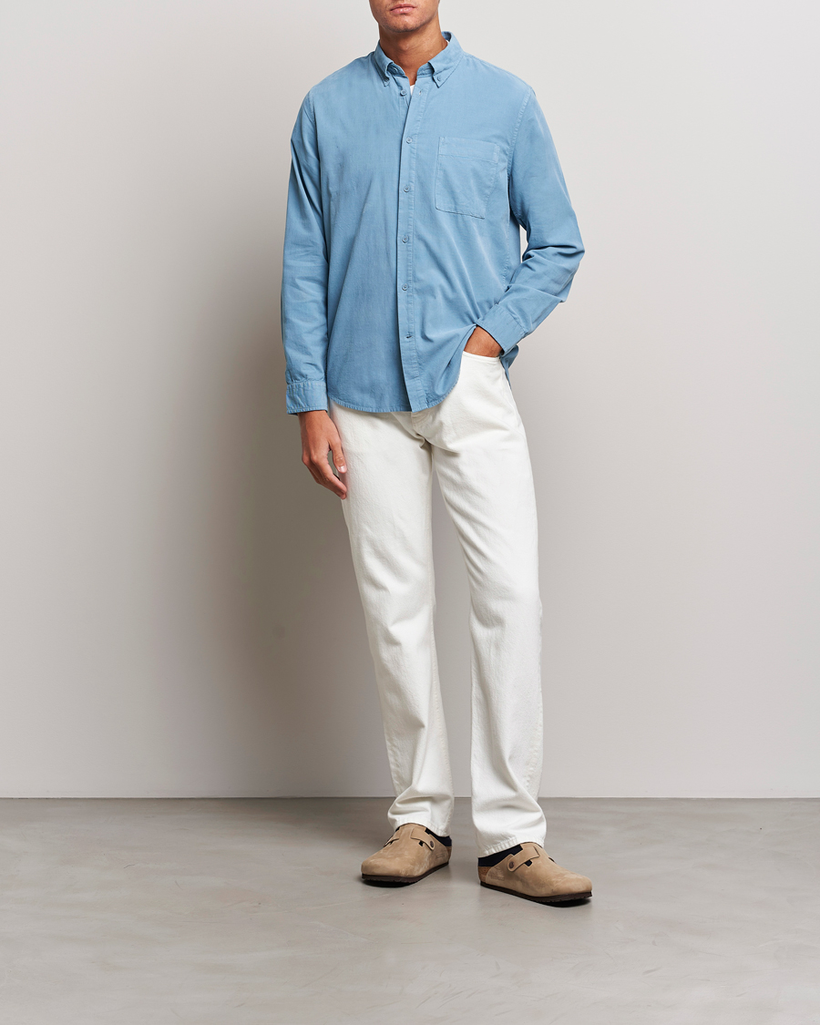 Herr | Skjortor | NN07 | Arne Baby Cord Shirt Dust Blue