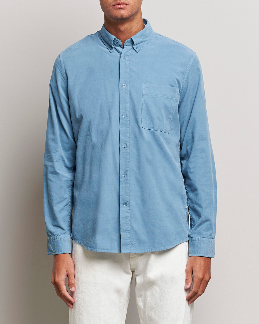 Herr | Skjortor | NN07 | Arne Baby Cord Shirt Dust Blue