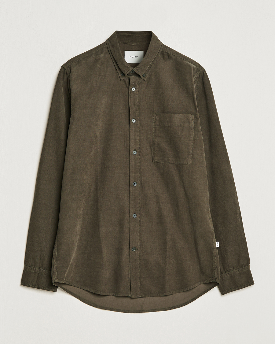 Herr | Skjortor | NN07 | Arne Baby Cord Shirt Dark Green