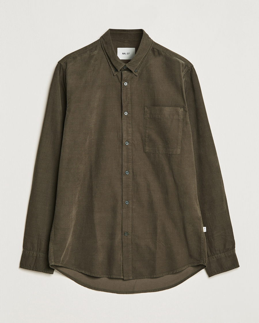 Herr | Skjortor | NN07 | Arne Baby Cord Shirt Dark Army