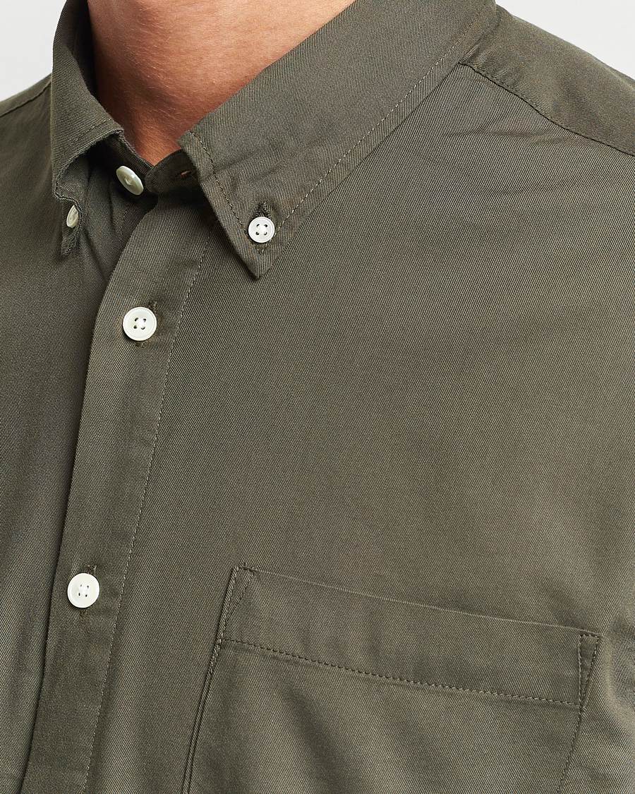 Herr | Skjortor | NN07 | Arne Tencel Striped Shirt Dark Army