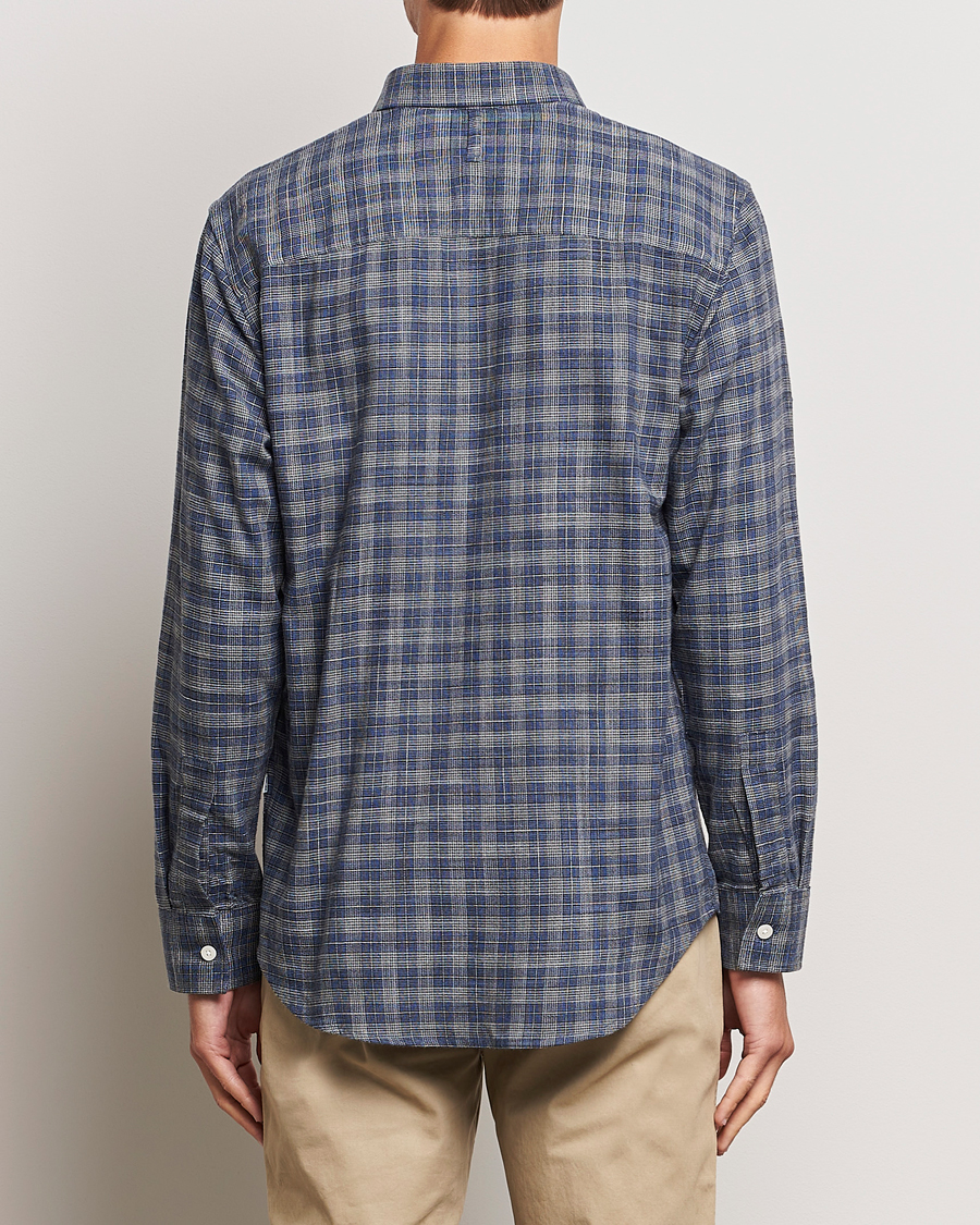 Herr | Skjortor | NN07 | Cohen Brushed Flannel Checked Shirt Navy Blue