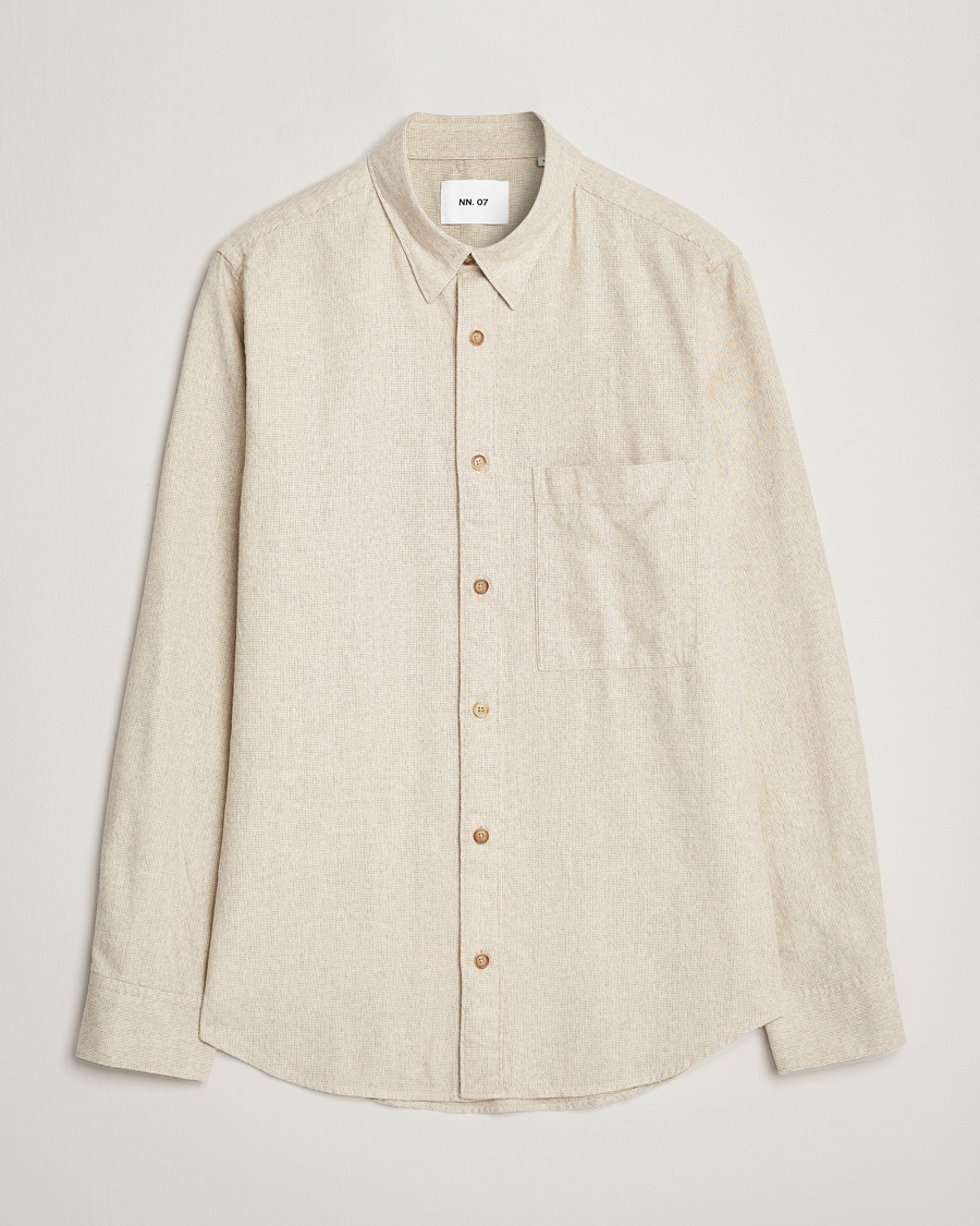 Herr | Skjortor | NN07 | Cohen Brushed Flannel Shirt Off White