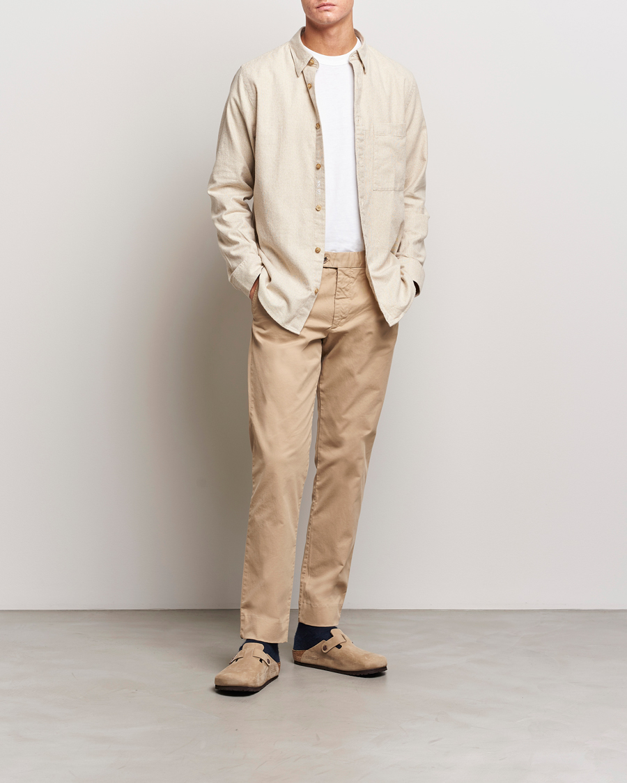 Herr | Skjortor | NN07 | Cohen Brushed Flannel Shirt Off White