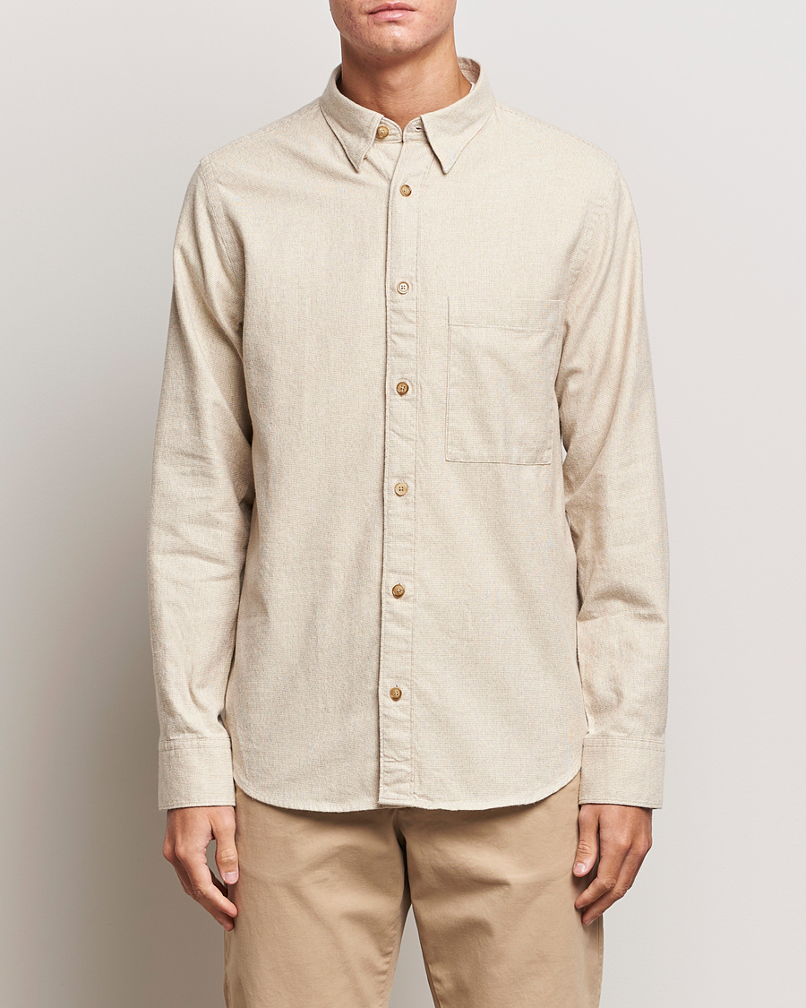 Herr |  | NN07 | Cohen Brushed Flannel Shirt Off White