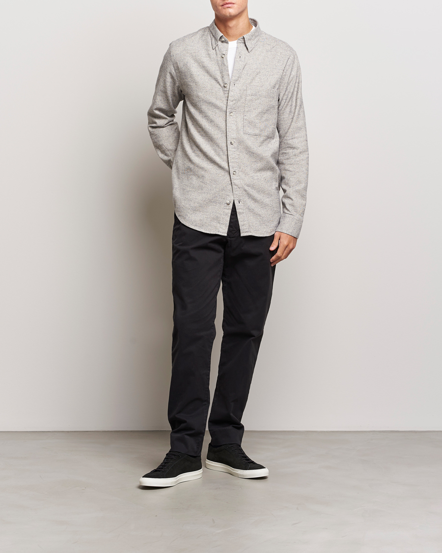 Herr | Skjortor | NN07 | Cohen Brushed Flannel Shirt Black Multi