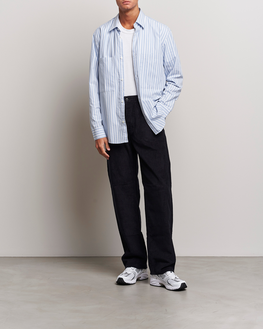 Herr | Skjortor | NN07 | Freddie Poplin Striped Shirt Blue/White