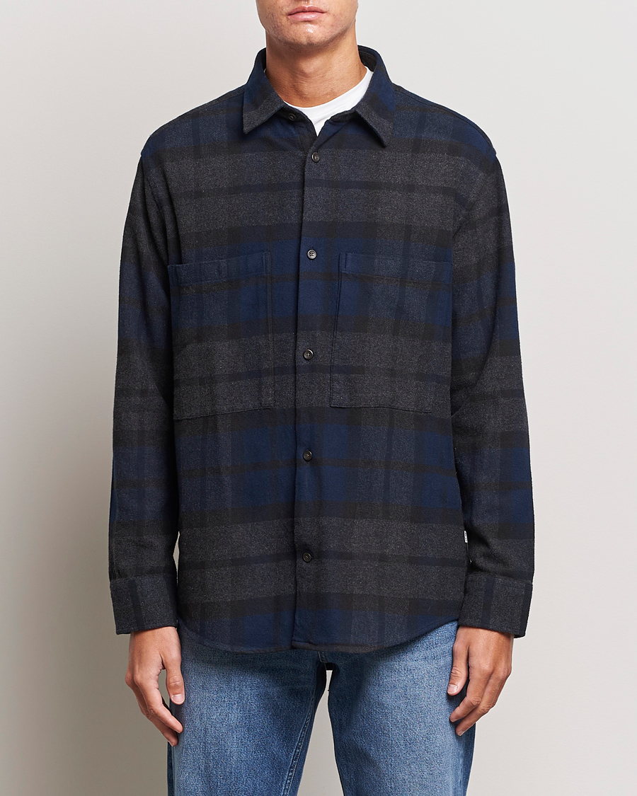 Herr | Skjortor | NN07 | Freddie Checked Overshirt Navy/Grey