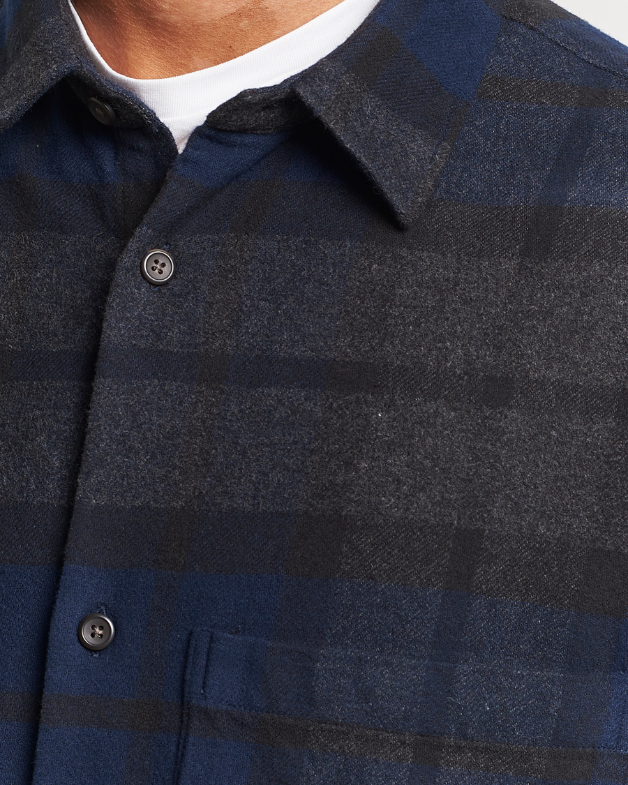 Herr | Skjortor | NN07 | Freddie Checked Overshirt Navy/Grey