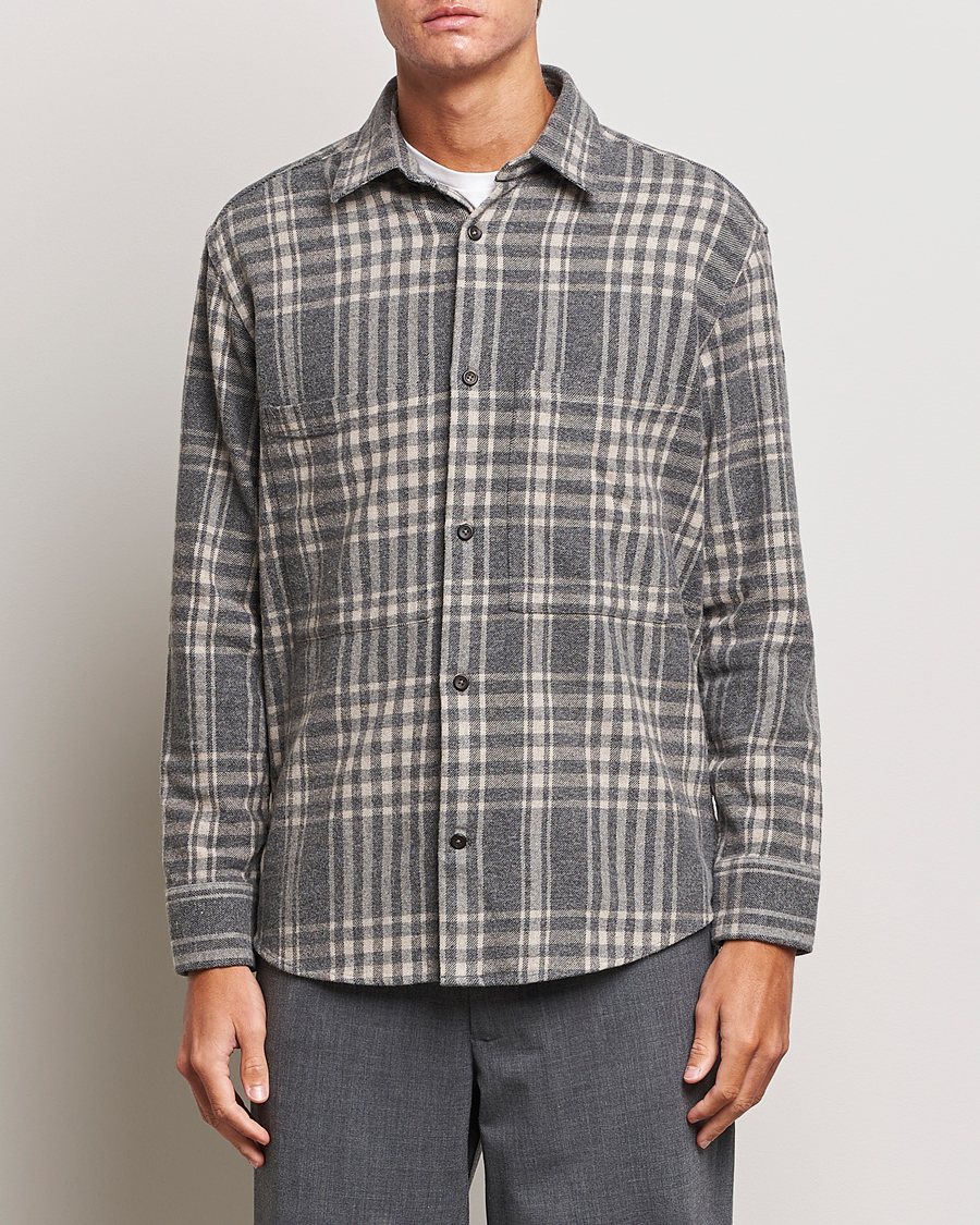 Herr | Overshirts | NN07 | Freddie Checked Overshirt Grey/Cream