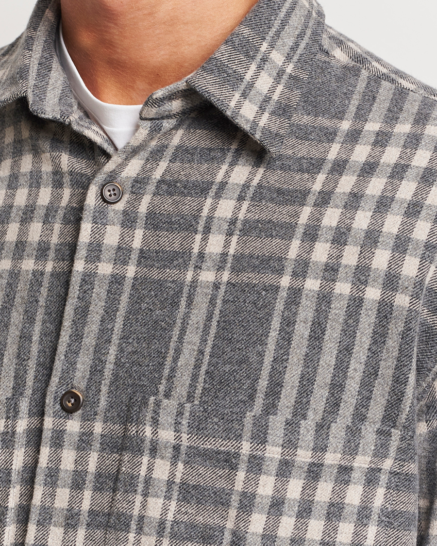 Herr | Skjortor | NN07 | Freddie Checked Overshirt Grey/Cream