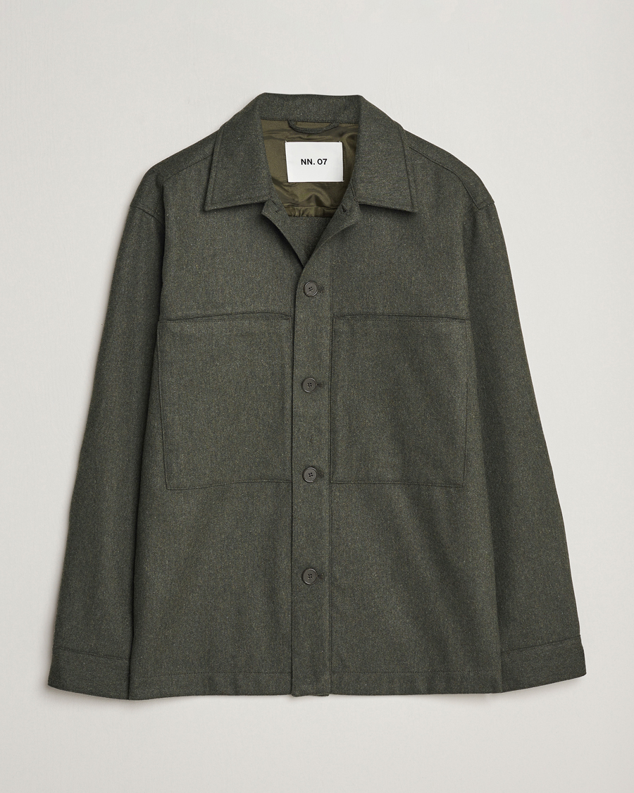 Herr | Skjortor | NN07 | Isak Pocket Overshirt Dark Green