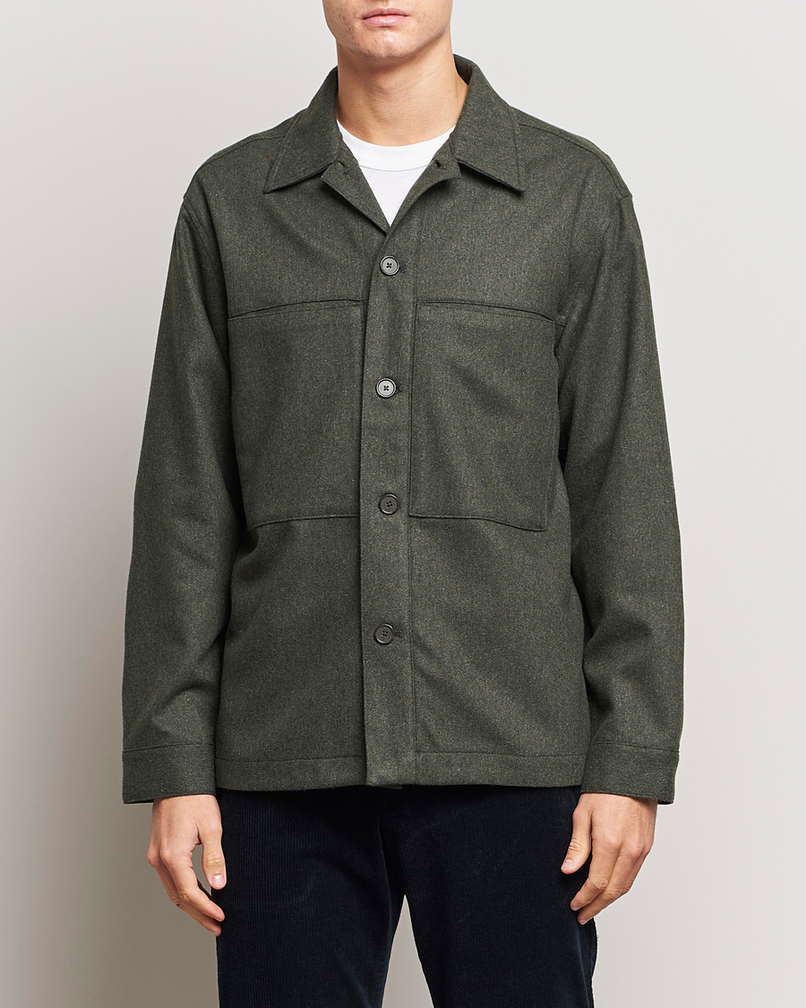 Herr | Skjortor | NN07 | Isak Pocket Overshirt Dark Green