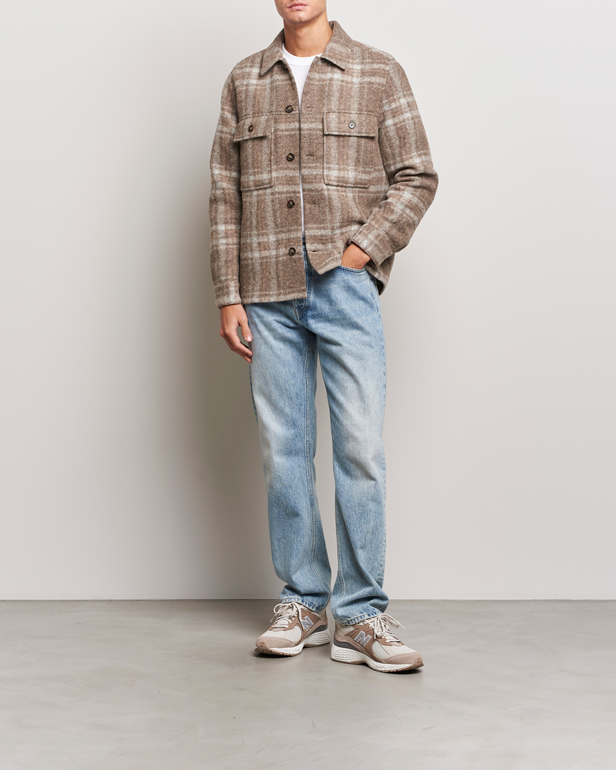 Herr | Jackor | NN07 | Wilas Checked Shirt Jacket Brown