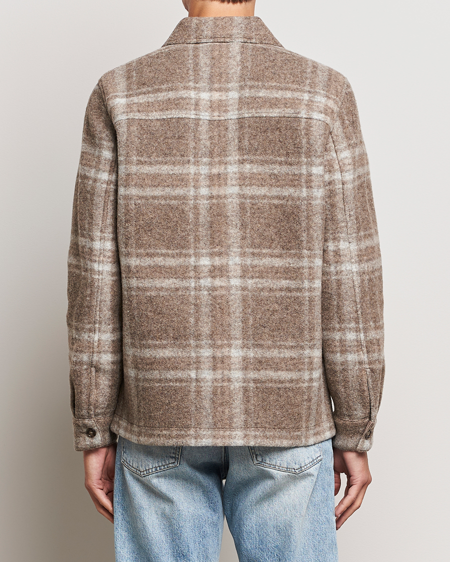 Herr | Jackor | NN07 | Wilas Checked Shirt Jacket Brown