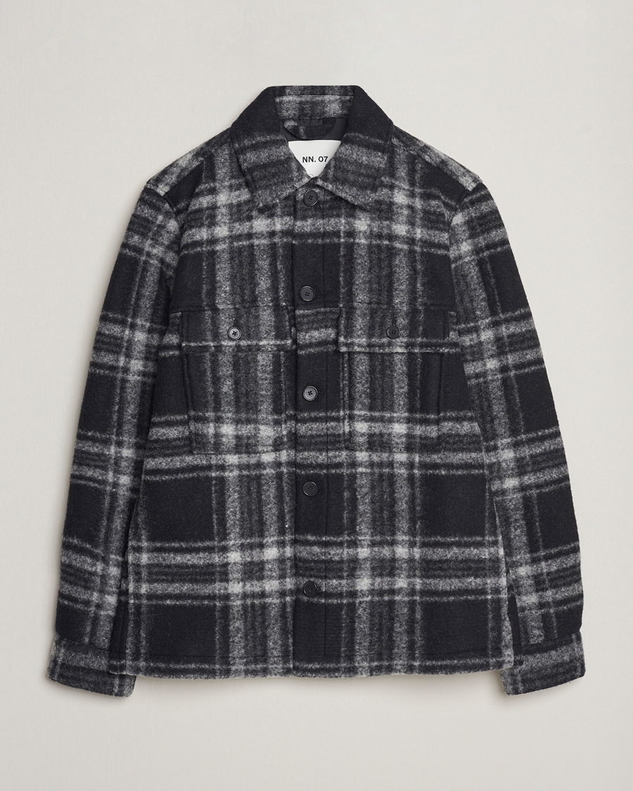Herr | Jackor | NN07 | Wilas Checked Shirt Jacket Black