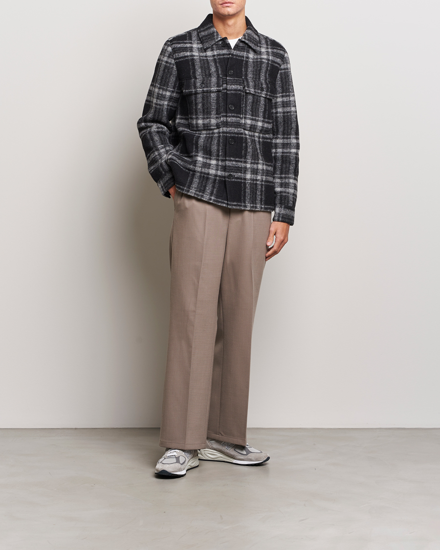 Herr | Jackor | NN07 | Wilas Checked Shirt Jacket Black