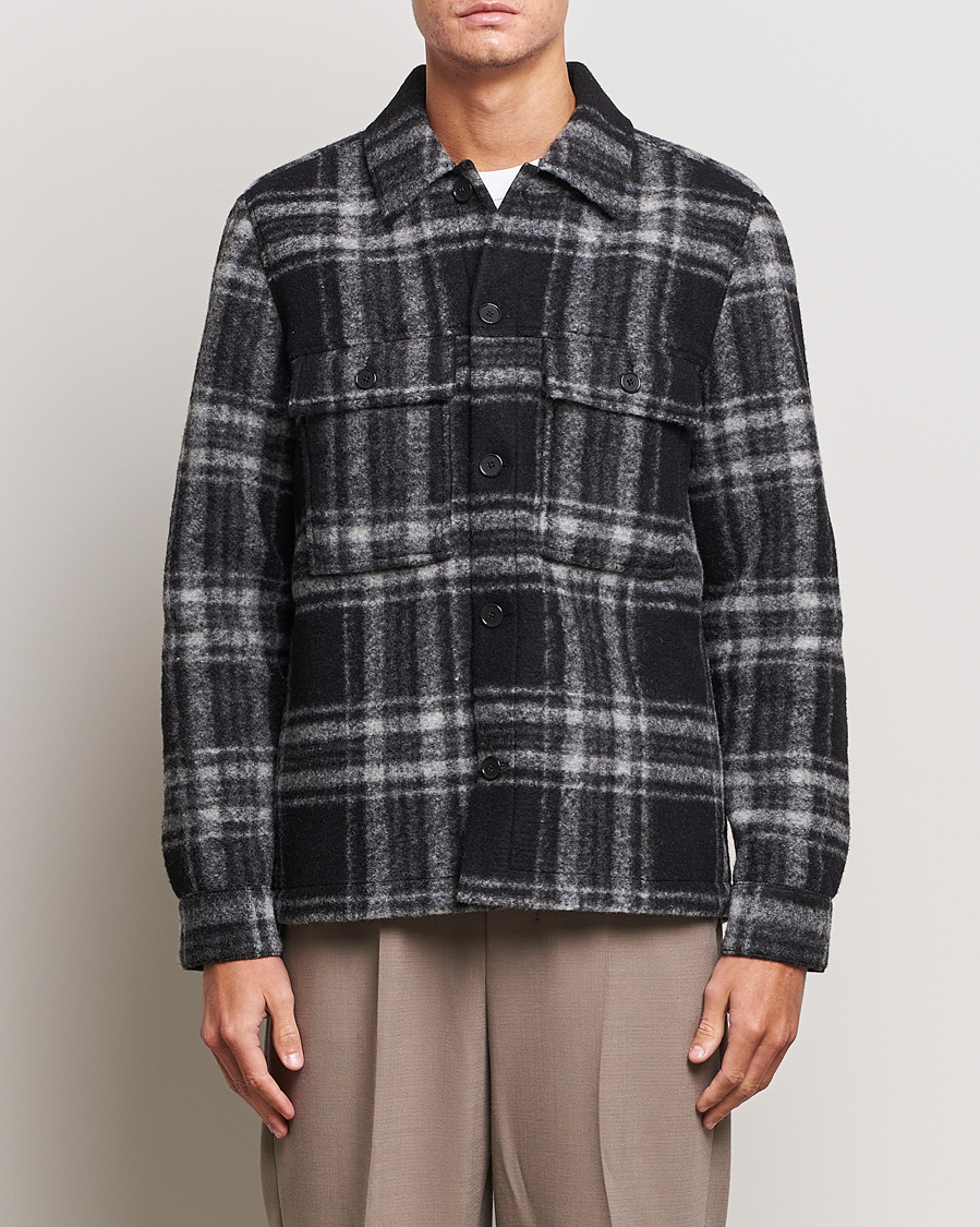 Herr | Jackor | NN07 | Wilas Checked Shirt Jacket Black