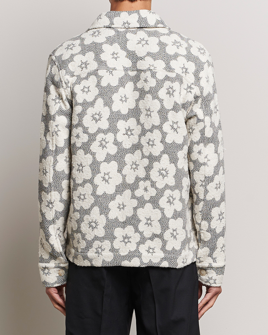 Herr | Jackor | NN07 | Rahim Flower Shirt Jacket White/Black