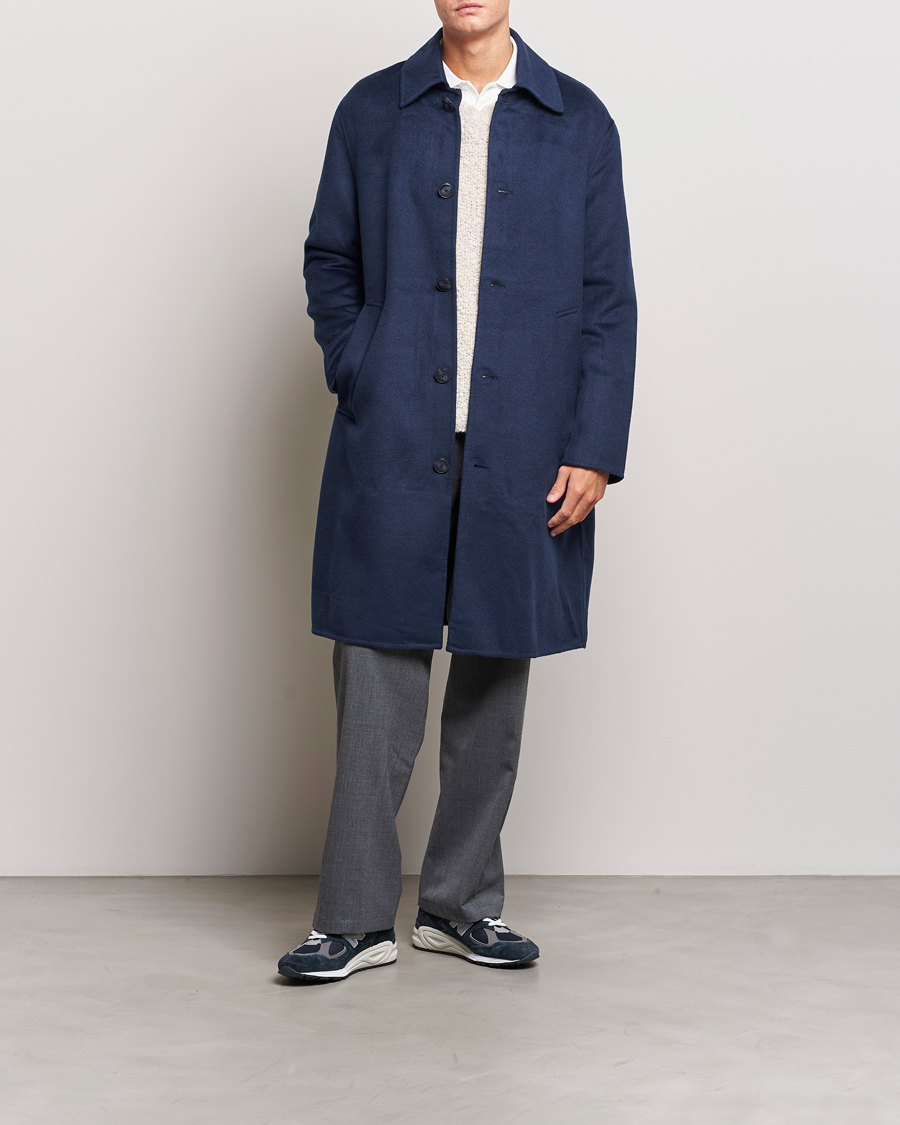 Herr | Jackor | NN07 | Franco Wool Coat Navy Blue