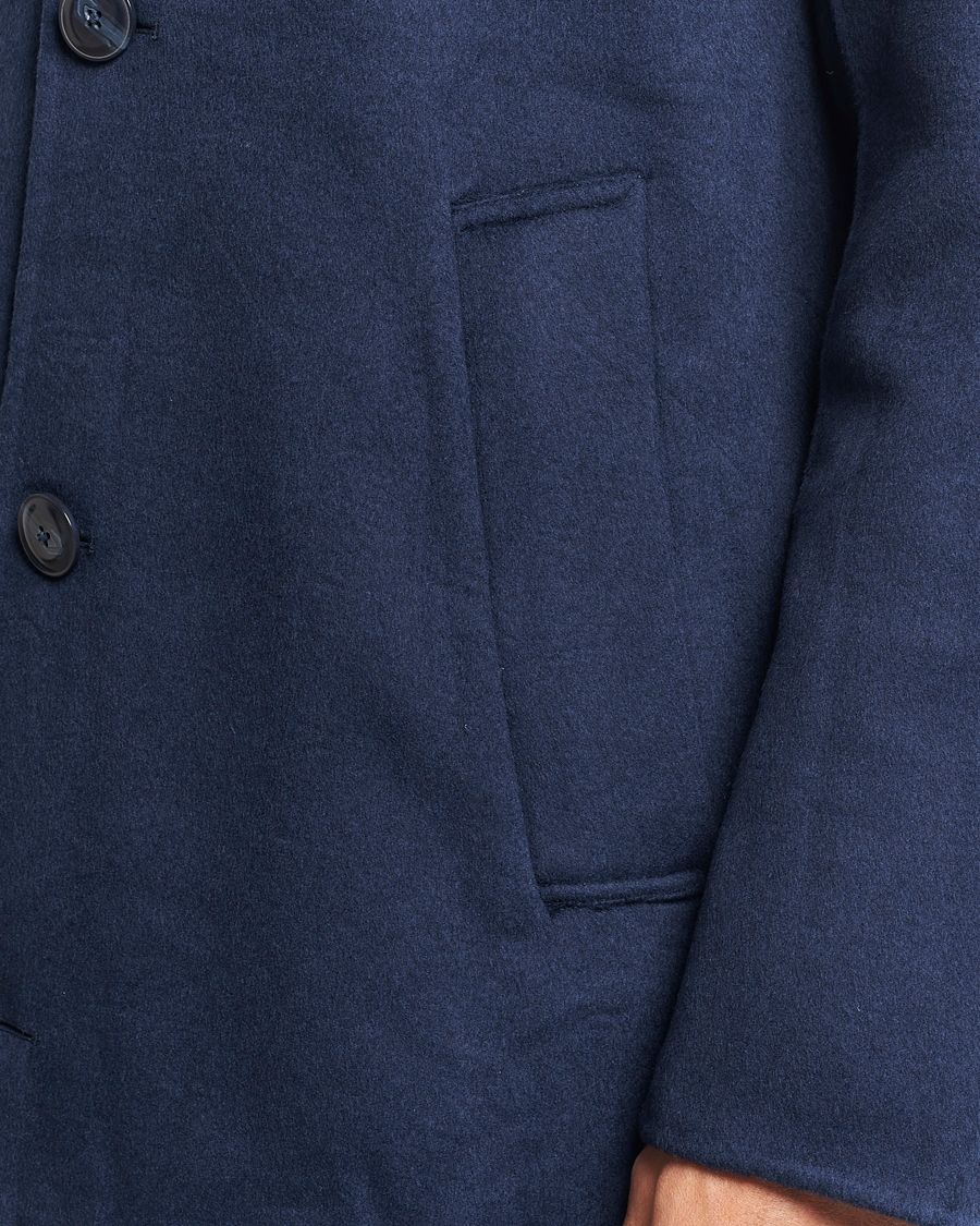 Herr | Jackor | NN07 | Franco Wool Coat Navy Blue