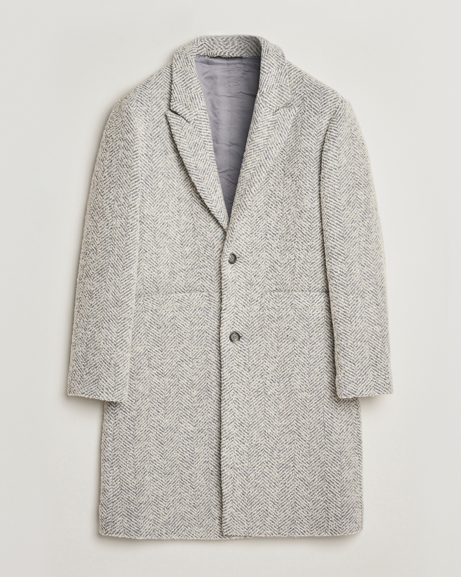 Herr | Jackor | NN07 | Fulvio Herringbone Coat Ecru