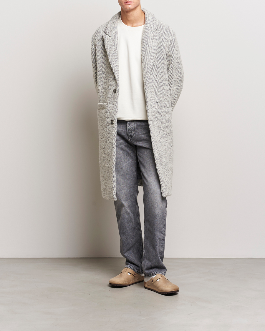 Herr | Jackor | NN07 | Fulvio Herringbone Coat Ecru
