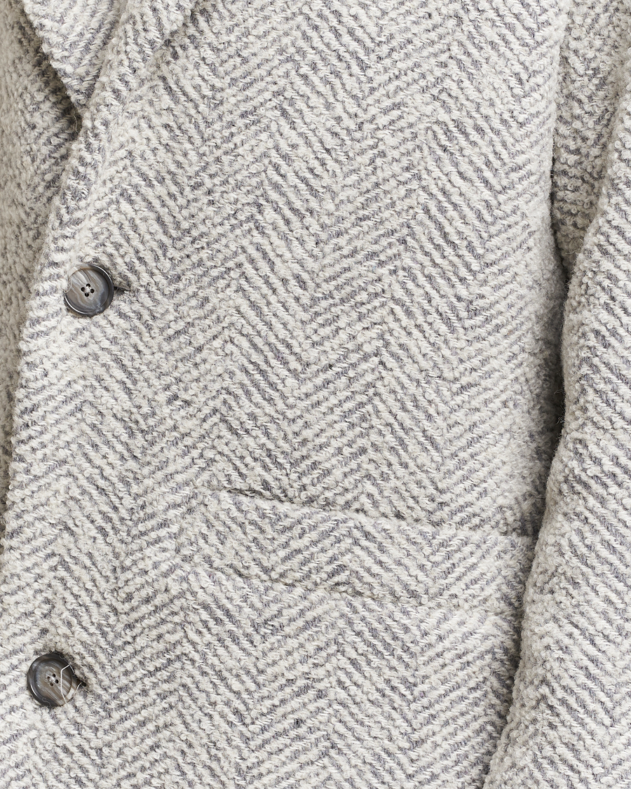 Herr | Jackor | NN07 | Fulvio Herringbone Coat Ecru