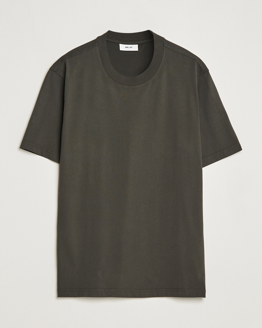 Herr | T-Shirts | NN07 | Adam Crew Neck T-Shirt Dark Army