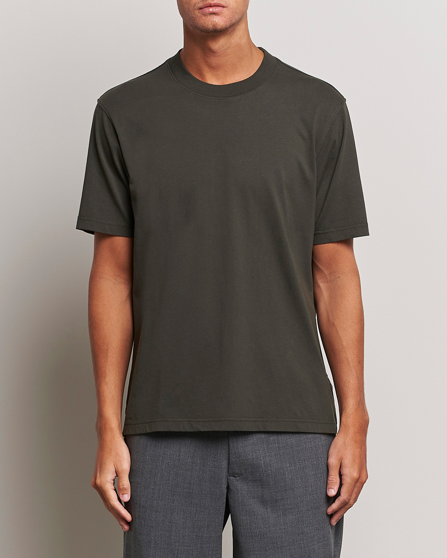 Herr | T-Shirts | NN07 | Adam Crew Neck T-Shirt Dark Army