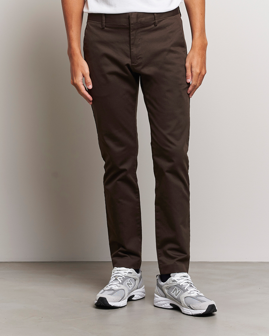 Herr | Byxor | NN07 | Theo Regular Fit Stretch Chinos Demitase Brown