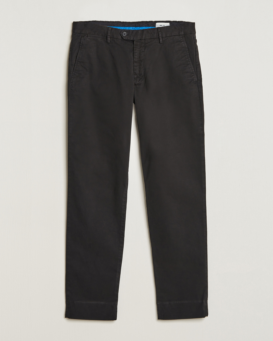 Herr | Byxor | NN07 | Wilhelm Regular Fit Stretch Chinos Black
