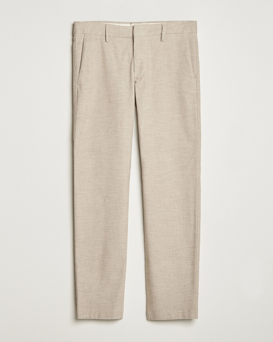 Herr | Byxor | NN07 | Theo Brushed Cotton Trousers Cement Melange