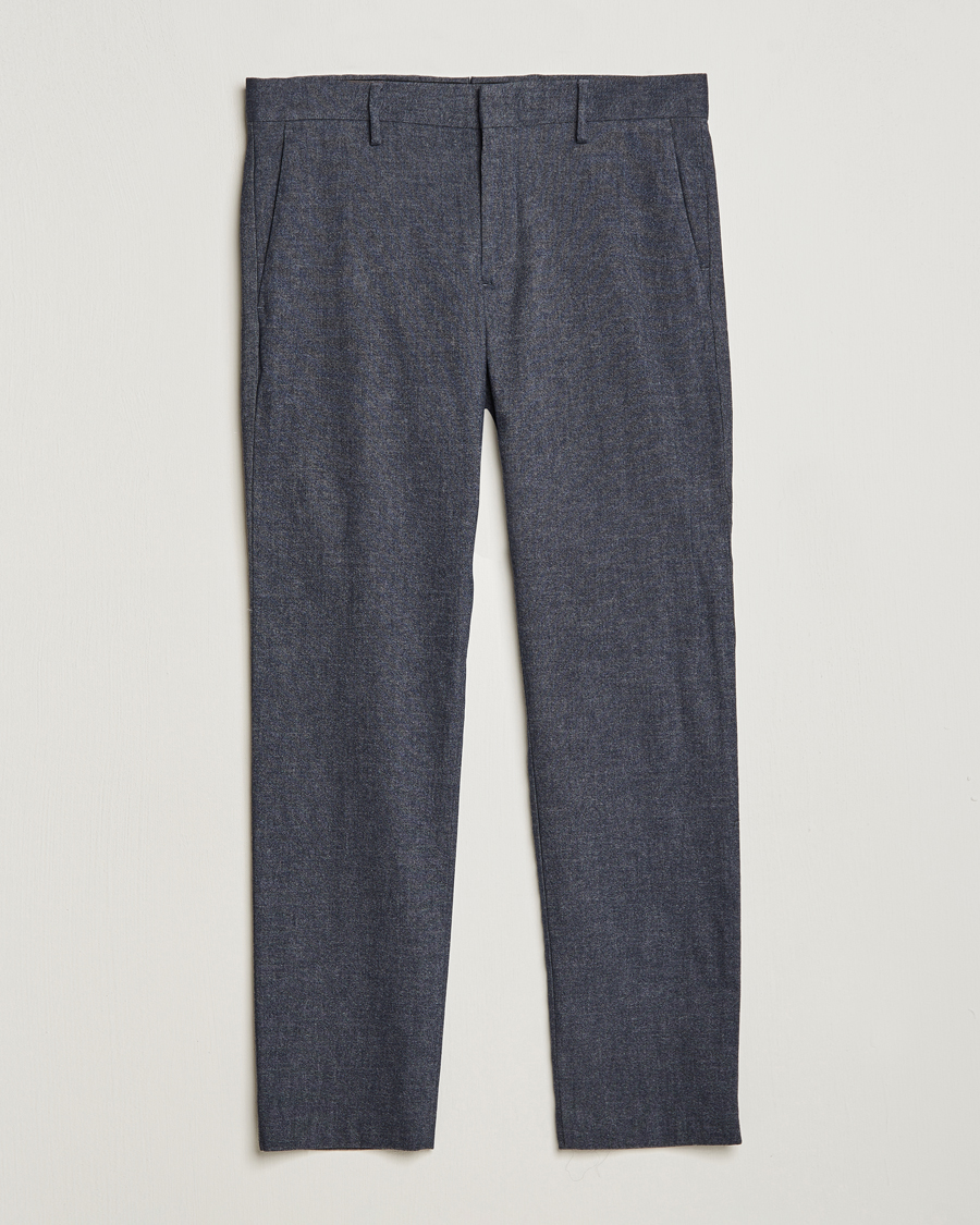 Herr | Byxor | NN07 | Theo Brushed Cotton Trousers Navy Melange